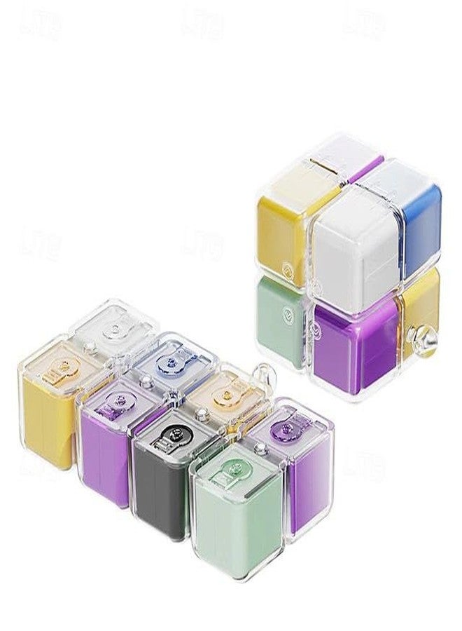 JAMBUVANTI 1Pcs, Portable Rubik Cube Pill Organizer for Travel - 8 Compartment Medicine Storage Case with Lock, Leakproof BPA-Free Pill Box for Vitamins and Supplements. - Image 1